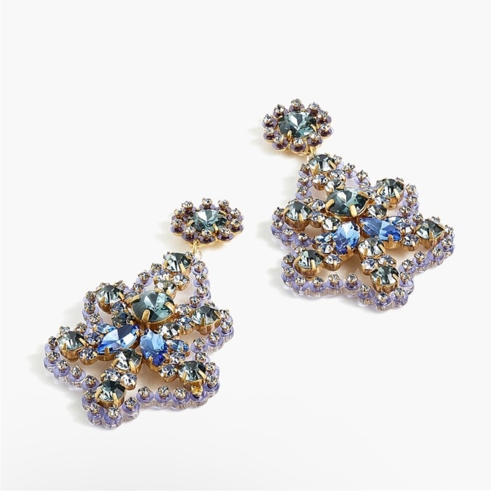 J. Crew Crystal and acetate statement earrings